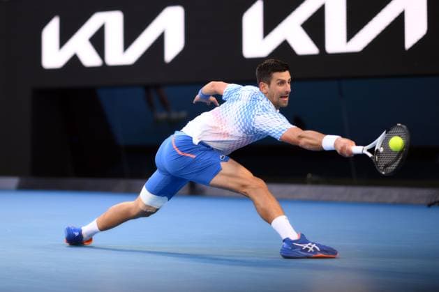 Mandatory Credit: Photo by James Gourley Shutterstock (13736332dx) Novak Djokovic of Serbia Australian Open, Day Twelve, Tennis, Melbourne Park, Melbourne, Australia - 27 Jan 2023 Australian Open, Day Twelve, Tennis, Melbourne Park, Melbourne, Australia - 27 Jan 2023  Copyright: xJamesxGourley Shutterstockx 13736332dx