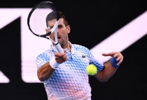 Mandatory Credit: Photo by James Gourley Shutterstock (13736332dz) Novak Djokovic of Serbia Australian Open, Day Twelve, Tennis, Melbourne Park, Melbourne, Australia - 27 Jan 2023 Australian Open, Day Twelve, Tennis, Melbourne Park, Melbourne, Australia - 27 Jan 2023  Copyright: xJamesxGourley Shutterstockx 13736332dz