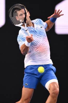 Mandatory Credit: Photo by James Gourley Shutterstock (13736332ej) Novak Djokovic of Serbia Australian Open, Day Twelve, Tennis, Melbourne Park, Melbourne, Australia - 27 Jan 2023 Australian Open, Day Twelve, Tennis, Melbourne Park, Melbourne, Australia - 27 Jan 2023  Copyright: xJamesxGourley Shutterstockx 13736332ej