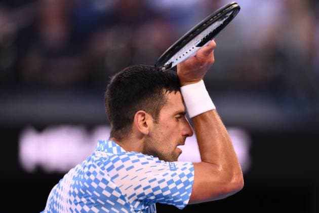 Mandatory Credit: Photo by James Gourley Shutterstock (13736332ef) Novak Djokovic of Serbia Australian Open, Day Twelve, Tennis, Melbourne Park, Melbourne, Australia - 27 Jan 2023 Australian Open, Day Twelve, Tennis, Melbourne Park, Melbourne, Australia - 27 Jan 2023  Copyright: xJamesxGourley Shutterstockx 13736332ef