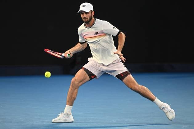 TENNIS AUSTRALIAN OPEN, Tommy Paul of the United States in action during the Men?s semi final match against Novak Djokovic of Serbia at the 2023 Australian Open tennis championship at Melbourne Park in Melbourne, Friday January 27, 2023. ( NO ARCHIVING, EDITORIAL USE ONLY, NO USE IN BOOKS WITHOUT CONSENT MELBOURNE VICTORIA AUSTRALIA  Copyright: xJOELxCARRETTx 20230127001757107755