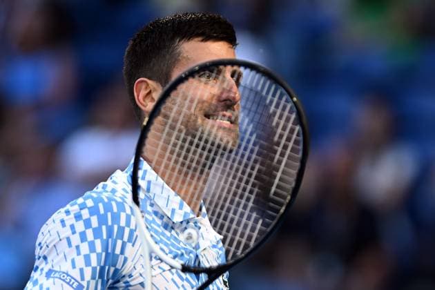 TENNIS AUSTRALIAN OPEN, Novak Djokovic of Serbia reacts during the Men?s semi final match against Tommy Paul of the United States at the 2023 Australian Open tennis championship at Melbourne Park in Melbourne, Friday January 27, 2023. ( NO ARCHIVING, EDITORIAL USE ONLY, NO USE IN BOOKS WITHOUT CONSENT MELBOURNE VICTORIA AUSTRALIA  Copyright: xJOELxCARRETTx 20230127001757107840