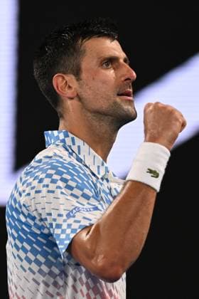 TENNIS AUSTRALIAN OPEN, Novak Djokovic of Serbia wins a point during the Men?s semi final match against Tommy Paul of the United States at the 2023 Australian Open tennis championship at Melbourne Park in Melbourne, Friday January 27, 2023. ( NO ARCHIVING, EDITORIAL USE ONLY, NO USE IN BOOKS WITHOUT CONSENT MELBOURNE VICTORIA AUSTRALIA  Copyright: xLUKASxCOCHx 20230127001757121759