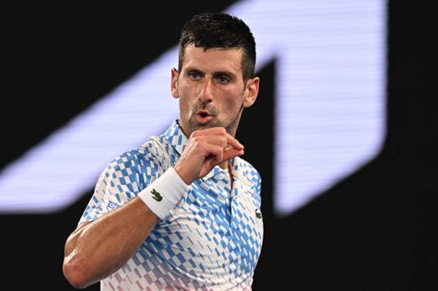 TENNIS AUSTRALIAN OPEN, Novak Djokovic of Serbia wins a point during the Men?s semi final match against Tommy Paul of the United States at the 2023 Australian Open tennis championship at Melbourne Park in Melbourne, Friday January 27, 2023. ( NO ARCHIVING, EDITORIAL USE ONLY, NO USE IN BOOKS WITHOUT CONSENT MELBOURNE VICTORIA AUSTRALIA  Copyright: xLUKASxCOCHx 20230127001757121790