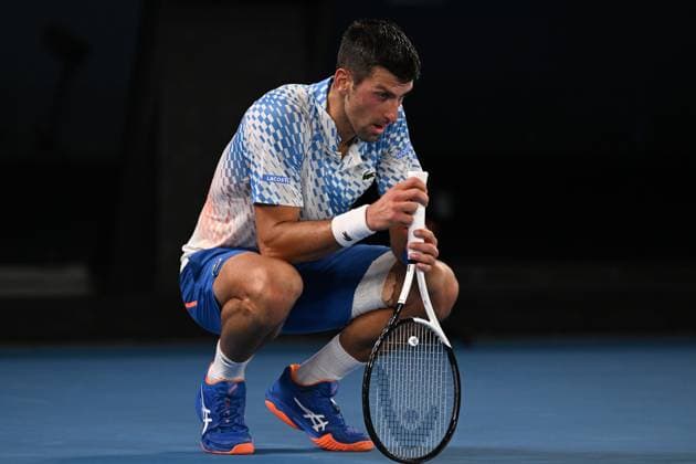 TENNIS AUSTRALIAN OPEN, Novak Djokovic of Serbia during the Men?s semi final match against Tommy Paul of the United States at the 2023 Australian Open tennis championship at Melbourne Park in Melbourne, Friday January 27, 2023. ( NO ARCHIVING, EDITORIAL USE ONLY, NO USE IN BOOKS WITHOUT CONSENT MELBOURNE VICTORIA AUSTRALIA  Copyright: xLUKASxCOCHx 20230127001757122408