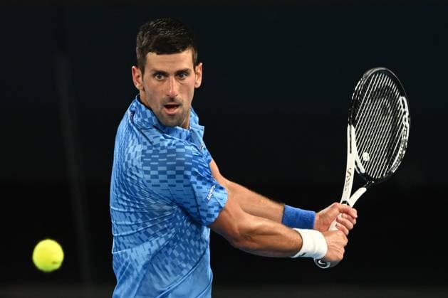TENNIS AUSTRALIAN OPEN, Novak Djokovic of Serbia in action during the Men?s semi final match against Tommy Paul of the United States at the 2023 Australian Open tennis championship at Melbourne Park in Melbourne, Friday January 27, 2023. ( NO ARCHIVING, EDITORIAL USE ONLY, NO USE IN BOOKS WITHOUT CONSENT MELBOURNE VICTORIA AUSTRALIA  Copyright: xJOELxCARRETTx 20230127001757129796