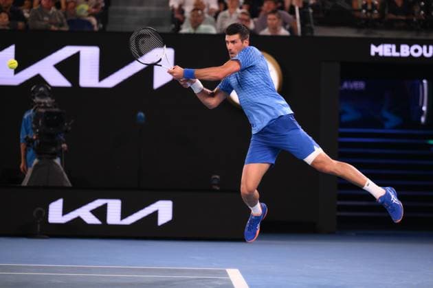 Mandatory Credit: Photo by James Gourley Shutterstock (13736332fs) Novak Djokovic of Serbia Australian Open, Day Twelve, Tennis, Melbourne Park, Melbourne, Australia - 27 Jan 2023 Australian Open, Day Twelve, Tennis, Melbourne Park, Melbourne, Australia - 27 Jan 2023 Copyright: xJamesxGourley Shutterstockx 13736332fs