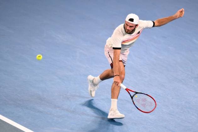 Mandatory Credit: Photo by James Gourley Shutterstock (13736332gn) Tommy Paul of the USA Australian Open, Day Twelve, Tennis, Melbourne Park, Melbourne, Australia - 27 Jan 2023 Australian Open, Day Twelve, Tennis, Melbourne Park, Melbourne, Australia - 27 Jan 2023 Copyright: xJamesxGourley Shutterstockx 13736332gn