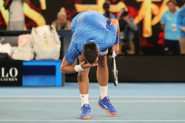 Novak Djokovic of Serbia celebrates defeating Tommy Paul of USA 7-5 6-1 6-2 during the Semi Final match, Day 12 at the Australian Open Tennis 2023 at Rod Laver Arena, Melbourne, Australia on 27 January 2023. Copyright: xPeterxDovganx 34782573