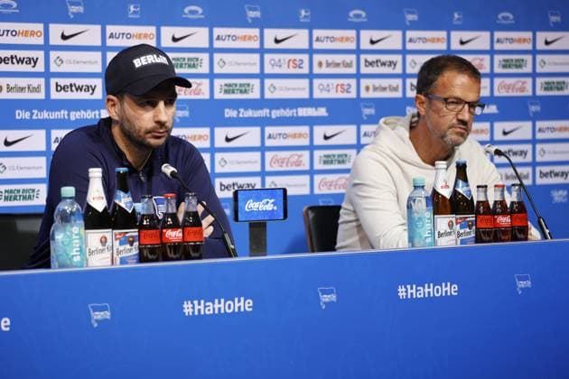 Germany, Berlin, Sportpark, GER, 1 FBL, Hertha BSC, season 2022 23, training, photo press conference with head coach Sandro Schwarz and managing director sport Fredi Bobic before the home match of Hertha BSC on Saturday 28 01 2023 15 30 clock against 1 FC Union Berlin