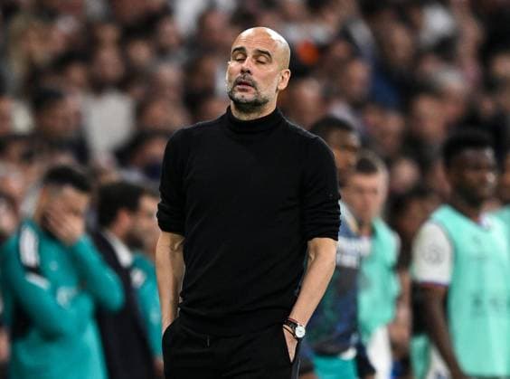 Mandatory Credit: Photo by ANL Shutterstock (13743794q) Pep Guardiola manager of Manchester City Real Madrid v Manchester City, Champions League semi-finals, 2nd leg Andy Hooper Daily Mail Real Madrid v Manchester City, Bernabeu, Spain - 04 May 2022 EDITORIAL USE ONLY No use with unauthorised audio, video, data, fixture lists, club league logos or live services. Online in-match use limited to 120 images, no video emulation. No use in betting, games or single club league player publications. Consent for book publication must be agreed with Shutterstock before use. It is the picture user s responsibility to adhere to all restrictions Real Madrid v Manchester City, Bernabeu, Spain - 04 May 2022 EDITORIAL USE ONLY No use with unauthorised audio, video, data, fixture lists, club league logos or live services. Online in-match use limited to 120 images, no video emulation. No use in betting, games or single club league player publications. Consent Copyright: xANL Shutterstockx 13743794q