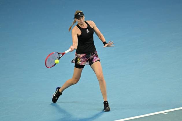 TENNIS AUSTRALIAN OPEN, Elena Rybakina of Kazakhstan in action during the Women?s Singles Final against Aryna Sabalenka of Russia at the 2023 Australian Open tennis tournament at Melbourne Park in Melbourne, Saturday, January 28, 2023. ( NO ARCHIVING, EDITORIAL USE ONLY, NO USE IN BOOKS WITHOUT CONSENT MELBOURNE VICTORIA AUSTRALIA  Copyright: xLUKASxCOCHx 20230128001757454839