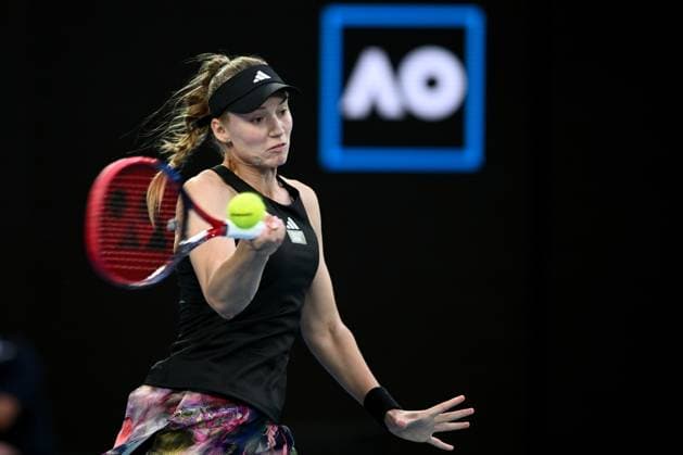 TENNIS AUSTRALIAN OPEN, Elena Rybakina of Kazakhstan in action during the Women?s Singles Final against Aryna Sabalenka of Russia at the 2023 Australian Open tennis tournament at Melbourne Park in Melbourne, Saturday, January 28, 2023. ( NO ARCHIVING, EDITORIAL USE ONLY, NO USE IN BOOKS WITHOUT CONSENT MELBOURNE VICTORIA AUSTRALIA  Copyright: xJOELxCARRETTx 20230128001757457054