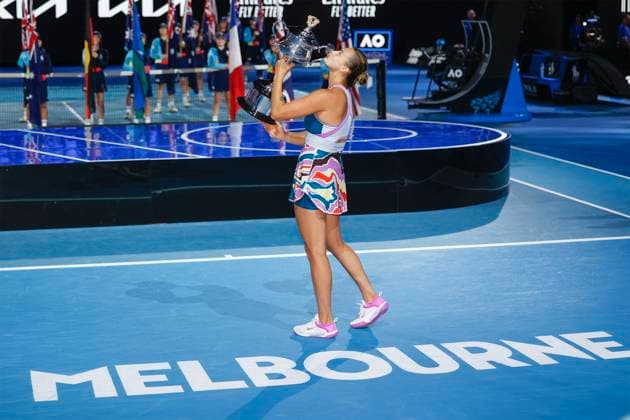Winner Aryna Sabalenka with cup, trophy, womens singles award ceremony, presentation, Australian Open 2023, Melbourne Park, Melbourne, Victoria, Australia Copyright: xJuergenxHasenkopfx