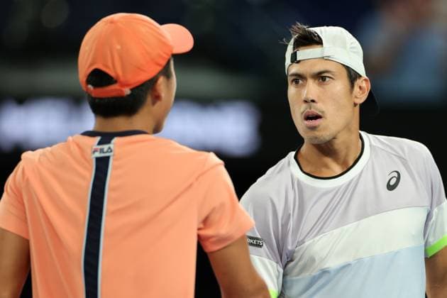 Rinky Hijikata and Jason Kubler of Australia defeat Hugo Nys of Monaco and Jan Zielinski of Poland 6-4 7-6 in Men™s Doubles Final match, Day 13 at the Australian Open Tennis 2023 at Rod Laver Arena, Melbourne, Australia on 28 January 2023. Copyright: xPeterxDovganx 34782754