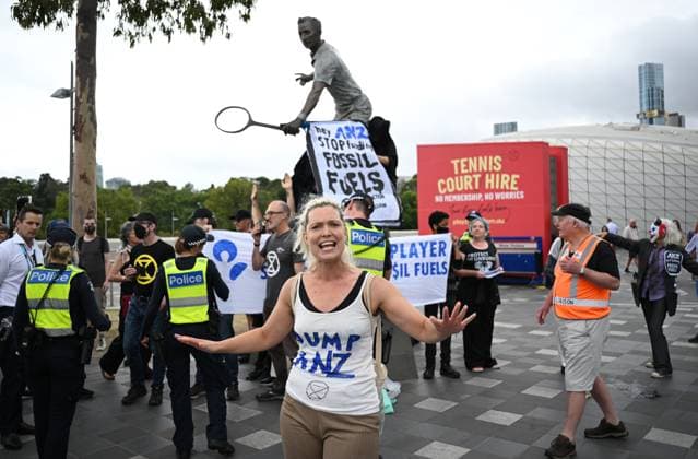 Tennis, Australian Open, Extinction Rebellion Protest in Melbourne