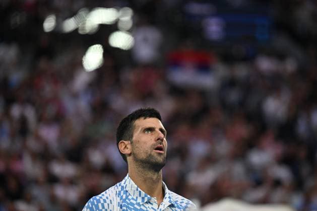 TENNIS AUSTRALIAN OPEN, Novak Djokovic of Serbia during the Men?s Singles Final against Stefanos Tsitsipas of Greece at the 2023 Australian Open tennis tournament at Melbourne Park in Melbourne, Sunday, January 29, 2023. ( NO ARCHIVING, EDITORIAL USE ONLY, NO USE IN BOOKS WITHOUT CONSENT MELBOURNE VICTORIA AUSTRALIA  Copyright: xLUKASxCOCHx 20230129001757879973