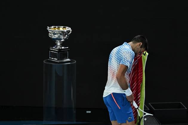 TENNIS AUSTRALIAN OPEN, Novak Djokovic of Serbia during the Men?s Singles Final against Stefanos Tsitsipas of Greece at the 2023 Australian Open tennis tournament at Melbourne Park in Melbourne, Sunday, January 29, 2023. ( NO ARCHIVING, EDITORIAL USE ONLY, NO USE IN BOOKS WITHOUT CONSENT MELBOURNE VICTORIA AUSTRALIA  Copyright: xLUKASxCOCHx 20230129001757893862