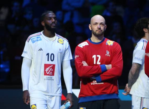 Dika Mem - Vincent Gerard HANDBALL : France vs Danemark - Finale - IHF Championnats du monde - Stockholm - 29 01 2023 LaurentLairys Panoramic 