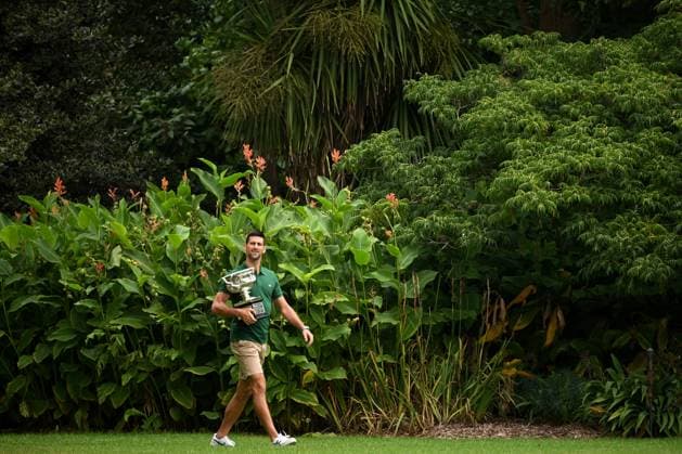 TENNIS AUSTRALIAN OPEN MENS SINGLES WINNER, Novak Djokovic of Serbia arrives to pose for a photograph with the Norman Brooks Challenge Cup following his win in the men?s singles final in the 2023 Australian Open tennis tournament, at Government House in Melbourne, Monday, January 30, 2023. ( NO ARCHIVING, EDITORIAL USE ONLY, NO USE IN BOOKS WITHOUT CONSENT MELBOURNE VICTORIA AUSTRALIA  Copyright: xJAMESxROSSx 20230130001758156611