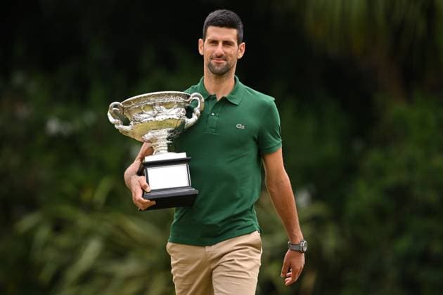 TENNIS AUSTRALIAN OPEN MENS SINGLES WINNER, Novak Djokovic of Serbia arrives to pose for a photograph with the Norman Brooks Challenge Cup following his win in the men?s singles final in the 2023 Australian Open tennis tournament, at Government House in Melbourne, Monday, January 30, 2023. ( NO ARCHIVING, EDITORIAL USE ONLY, NO USE IN BOOKS WITHOUT CONSENT MELBOURNE VICTORIA AUSTRALIA  Copyright: xJAMESxROSSx 20230130001758156732