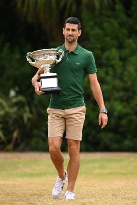 TENNIS AUSTRALIAN OPEN MENS SINGLES WINNER, Novak Djokovic of Serbia arrives to pose for a photograph with the Norman Brooks Challenge Cup following his win in the men?s singles final in the 2023 Australian Open tennis tournament, at Government House in Melbourne, Monday, January 30, 2023. ( NO ARCHIVING, EDITORIAL USE ONLY, NO USE IN BOOKS WITHOUT CONSENT MELBOURNE VICTORIA AUSTRALIA  Copyright: xJAMESxROSSx 20230130001758156785