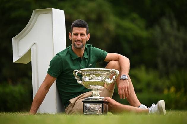 TENNIS AUSTRALIAN OPEN MENS SINGLES WINNER, Novak Djokovic of Serbia poses for a photograph with the Norman Brooks Challenge Cup following his win in the men?s singles final in the 2023 Australian Open tennis tournament, at Government House in Melbourne, Monday, January 30, 2023. ( NO ARCHIVING, EDITORIAL USE ONLY, NO USE IN BOOKS WITHOUT CONSENT MELBOURNE VICTORIA AUSTRALIA  Copyright: xJAMESxROSSx 20230130001758158475