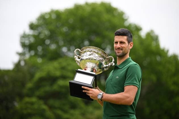 TENNIS AUSTRALIAN OPEN MENS SINGLES WINNER, Novak Djokovic of Serbia poses for a photograph with the Norman Brooks Challenge Cup following his win in the men?s singles final in the 2023 Australian Open tennis tournament, at Government House in Melbourne, Monday, January 30, 2023. ( NO ARCHIVING, EDITORIAL USE ONLY, NO USE IN BOOKS WITHOUT CONSENT MELBOURNE VICTORIA AUSTRALIA  Copyright: xJAMESxROSSx 20230130001758159311
