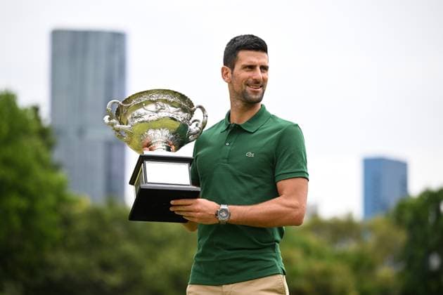 TENNIS AUSTRALIAN OPEN MENS SINGLES WINNER, Novak Djokovic of Serbia poses for a photograph with the Norman Brooks Challenge Cup following his win in the men?s singles final in the 2023 Australian Open tennis tournament, at Government House in Melbourne, Monday, January 30, 2023. ( NO ARCHIVING, EDITORIAL USE ONLY, NO USE IN BOOKS WITHOUT CONSENT MELBOURNE VICTORIA AUSTRALIA  Copyright: xJAMESxROSSx 20230130001758159444