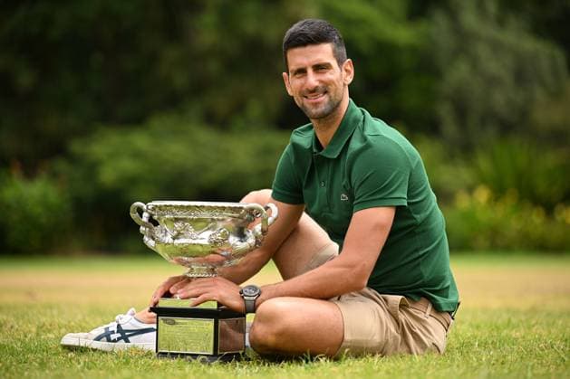 TENNIS AUSTRALIAN OPEN MENS SINGLES WINNER, Novak Djokovic of Serbia poses for a photograph with the Norman Brooks Challenge Cup following his win in the men?s singles final in the 2023 Australian Open tennis tournament, at Government House in Melbourne, Monday, January 30, 2023. ( NO ARCHIVING, EDITORIAL USE ONLY, NO USE IN BOOKS WITHOUT CONSENT MELBOURNE VICTORIA AUSTRALIA  Copyright: xJAMESxROSSx 20230130001758159561