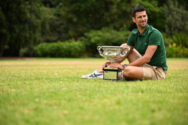 TENNIS AUSTRALIAN OPEN MENS SINGLES WINNER, Novak Djokovic of Serbia poses for a photograph with the Norman Brooks Challenge Cup following his win in the men?s singles final in the 2023 Australian Open tennis tournament, at Government House in Melbourne, Monday, January 30, 2023. ( NO ARCHIVING, EDITORIAL USE ONLY, NO USE IN BOOKS WITHOUT CONSENT MELBOURNE VICTORIA AUSTRALIA  Copyright: xJAMESxROSSx 20230130001758159607