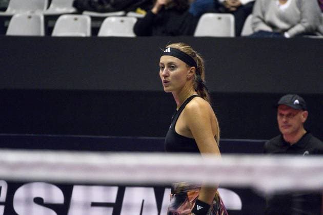 La joueuse de tennis Kristina Mladenovic (FRA) lors de l Open 6eme sens Immobilier MÃ tropole de Lyon 2023, tournoi de tennis fÃ minin WTA, Tennis Damen 250 de Caroline Garcia, Lyon 30 01 2022 - TENNIS : Open 6eme Sens Immobilier Lyon Metropole - 30 01 2023 SandrineThesillat Panoramic 