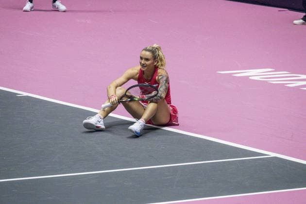 Sport Bilder des Tages La joueuse tcheque Tereza Martincova perd son match face Ã Caroline Garcia (FRA)- Open 6eme sens Immobilier MÃ tropole de Lyon 2023, tournoi de tennis fÃ minin WTA, Tennis Damen 250 de Caroline Garcia, Lyon 31 01 2022 - TENNIS : Open 6eme Sens Immobilier Lyon Metropole - 31 01 2023 SandrineThesillat Panoramic 
