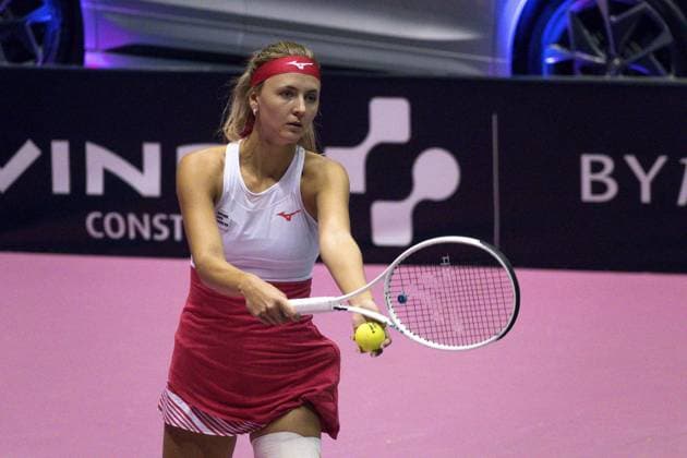 La joueuse de tennis belge Maryna Zanevska domine largement la chinoise Shuai Zhang gagnante de l Ã dition 2022 - Open 6eme sens Immobilier MÃ tropole de Lyon 2023, tournoi de tennis fÃ minin WTA, Tennis Damen 250 de Caroline Garcia, Lyon 02 02 2022 - TENNIS : Open 6eme Sens Immobilier Lyon Metropole - 02 02 2023 SandrineThesillat Panoramic 