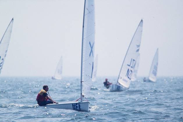 _JO1992_VELA_ during the Sailing competition at the Barcelona 1992 Olympic Games, Olympische Spiele, Olympia, OS in Barcelona s Puerto Olimpico. <br><br> durante la competencia de Vela en los Juegos Olimpicos Barcelona 1992, en El Puerto Olimpico de Barcelona. BARCELONA ESPANA ESPANA  Copyright: xDavidxLeahx 20200629182044_JO1992_VELA_MERGENTHALER6