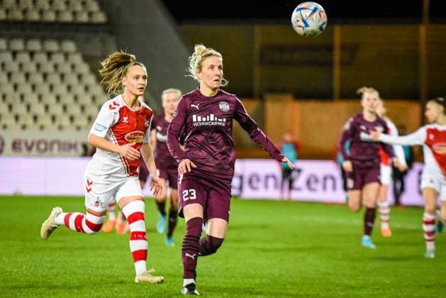 Julia Debitzki SGS Essen vs 1 FC Köln 03 02 2023 Julia Debitzki 11 matchday of the Flyeralarm Womens Bundesliga season 2022 2023 SGS Essen vs 1 FC Köln on 3 February 2023 at Stadion an der Hafenstraße in Essen North Rhine Westphalia Germany final score 4 0 in front of 1 307 spectators