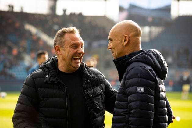 GER, 1 FBL, VfL Bochum vs TSG 1899 Hoffenheim 04 02 2023, Vonovia Ruhrstadion, GER, 1 FBL, VfL Bochum vs TSG 1899 Hoffenheim in picture Andre Breitenreiter head coach TSG 1899 Hoffenheim and Thomas Letsch head coach VfL Bochum , nordphotoxGmbHx xRauch nph00251