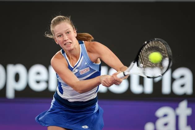 TENNIS - WTA, Tennis Damen Upper Austria Ladies Linz LINZ,AUSTRIA,05.FEB.23 - TENNIS - WTA Tour, Upper Austria Ladies Linz, qualification. Image shows Sinja Kraus (AUT).  GEPAxpictures xManfredxBinder
