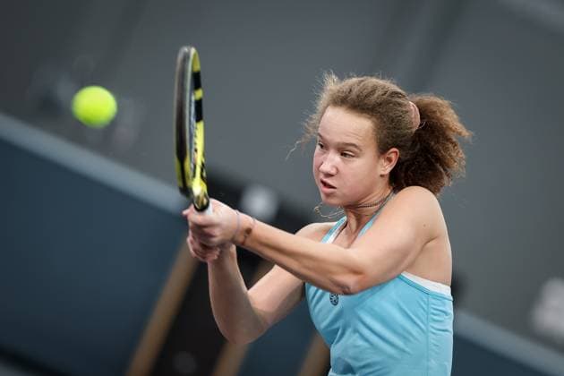 TENNIS - WTA, Tennis Damen Upper Austria Ladies Linz LINZ,AUSTRIA,05.FEB.23 - TENNIS - WTA Tour, Upper Austria Ladies Linz, qualification. Image shows Johanna Hiesmair (AUT).  GEPAxpictures xManfredxBinder