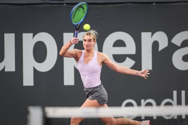TENNIS - WTA, Tennis Damen Upper Austria Ladies Linz LINZ,AUSTRIA,05.FEB.23 - TENNIS - WTA Tour, Upper Austria Ladies Linz, qualification. Image shows Alina Michalitsch (AUT).  GEPAxpictures xManfredxBinder