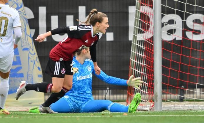 05 02 2023 football women season 2022 2023 2 Bundesliga 12 matchday 1 FC Nürnberg FCN Club FC Bayern München II FCB Sportfoto Zink regulations prohibit any use of photographs as image sequences and or quasi video Torjubel Jubel Freude nach Treffer Torschuss zum 1 0 by Nastassja Lein 24, 1 FC Nürnberg FCN