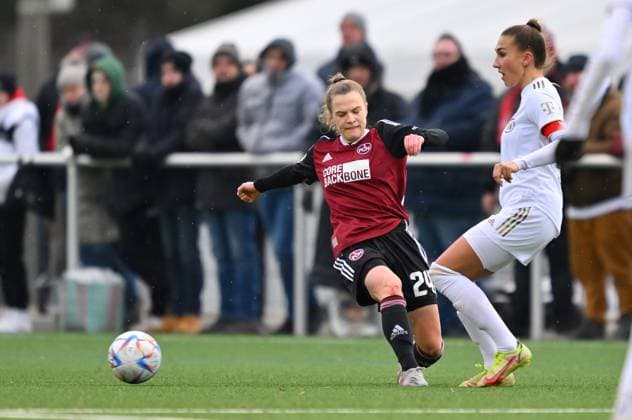 05 02 2023 Football Women Women Season 2022 2023 2 Bundesliga 12 Matchday 1 FC Nürnberg FCN Club FC Bayern München II FCB Sportfoto Zink regulations prohibit any use of photographs as image sequences and or quasi video Nastassja Lein 24, 1 FC Nürnberg FCN Jana Kappes 20, FC Bayern München II , right