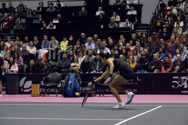 La joueuse de tennis Caroline Garcia combative en finale face Ã l amÃ ricaine Alycia Parks - Open 6eme sens Immobilier MÃ tropole de Lyon 2023, tournoi de tennis fÃ minin WTA, Tennis Damen 250 de Caroline Garcia, Lyon 05 02 2022 - TENNIS : Finale - Open 6eme Sens Immobilier Lyon Metropole - 05 02 2023 SandrineThesillat Panoramic 