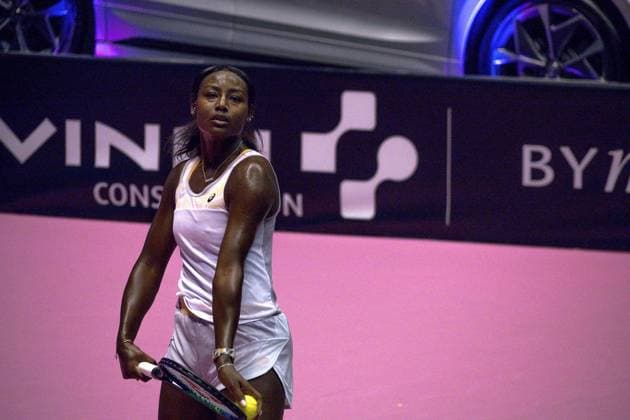 La joueuse de tennis amÃ ricaine Alycia Parks remporte sa premiere finale face Ã la francaise Caroline Garcia - Open 6eme sens Immobilier MÃ tropole de Lyon 2023, tournoi de tennis fÃ minin WTA, Tennis Damen 250 de Caroline Garcia, Lyon 05 02 2022 - TENNIS : Finale - Open 6eme Sens Immobilier Lyon Metropole - 05 02 2023 SandrineThesillat Panoramic 