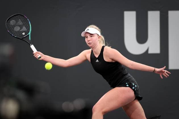 TENNIS - WTA, Tennis Damen Upper Austria Ladies Linz LINZ,AUSTRIA,06.FEB.23 - TENNIS - WTA Tour, Upper Austria Ladies Linz. Image shows Clara Tauson (DEN).  GEPAxpictures xManfredxBinder