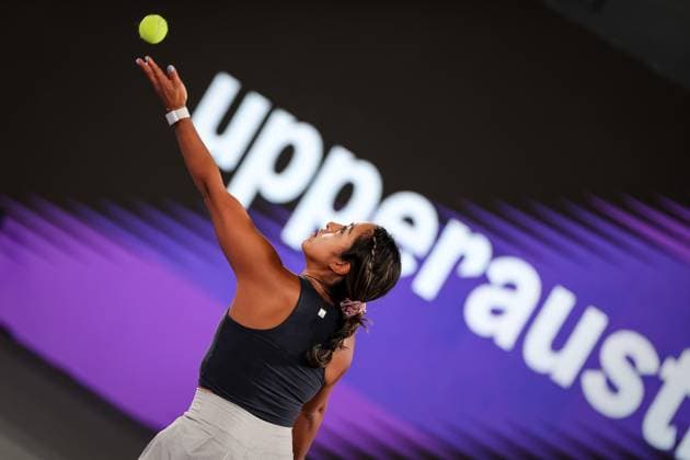 TENNIS - WTA, Tennis Damen Upper Austria Ladies Linz LINZ,AUSTRIA,06.FEB.23 - TENNIS - WTA Tour, Upper Austria Ladies Linz. Image shows Sabrina Santamaria (USA).  GEPAxpictures xManfredxBinder