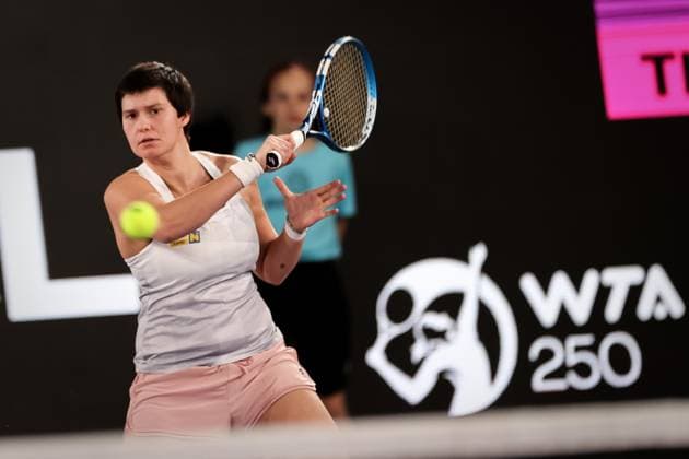 TENNIS - WTA, Tennis Damen Upper Austria Ladies Linz LINZ,AUSTRIA,06.FEB.23 - TENNIS - WTA Tour, Upper Austria Ladies Linz. Image shows Veronika Bokor (AUT).  GEPAxpictures xManfredxBinder