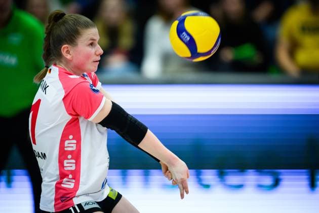 07 01 2023, Berg Fidel sports hall, Münster Muenster volleyball, Bundesliga women, normal round, USC Münster Muenster vs SC Potsdam Florien Reesink 11 Potsdam Libero
