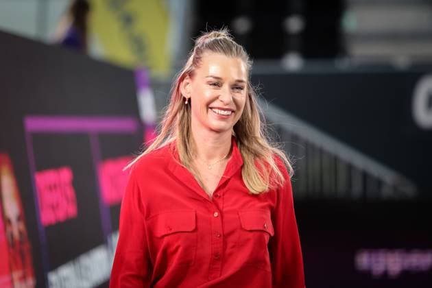 TENNIS - WTA, Tennis Damen Upper Austria Ladies Linz LINZ,AUSTRIA,07.FEB.23 - TENNIS - WTA Tour, Upper Austria Ladies Linz. Image shows tournament ambassador Barbara Schett.  GEPAxpictures xManfredxBinder
