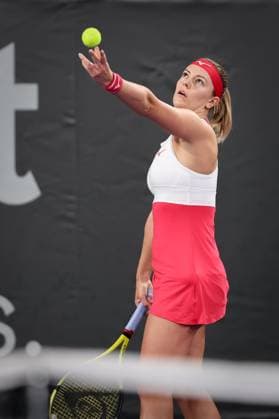 TENNIS - WTA, Tennis Damen Upper Austria Ladies Linz LINZ,AUSTRIA,07.FEB.23 - TENNIS - WTA Tour, Upper Austria Ladies Linz. Image shows Dalma Galfi (HUN).  GEPAxpictures xManfredxBinder